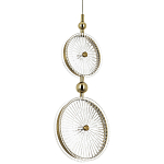 Подвесной светильник с круглым плафоном из рельефного стекла Peony Glass Brass Hanging Lamp варинант исполнения - 1 | Loft Concept в Москве