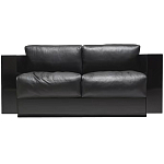 Дизайнерский кожаный диван черный Poltronova Saratoga Sofa варинант исполнения - 1 | Loft Concept в Москве