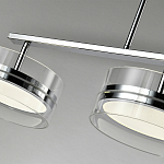 Люстра светодиодная с 4-мя круглыми прозрачными плафонами цилиндрической формы из акрила и стекла с пультом для регулировки света Glass Lamp Chromium варинант исполнения - 3 | Loft Concept в Москве