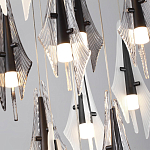 Люстра каскадная с 12-ю рельефными прозрачными плафонами Glass Pod  варинант исполнения - 6 | Loft Concept в Москве