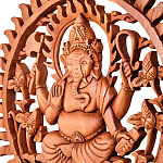 Панно из дерева круглое Ганеша Panel With Animals варинант исполнения - 2 | Loft Concept в Москве