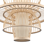 Подвесной светильник фигурный из деревянных прутьев с плафоном из натуральной ткани Light Inside the Cell варинант исполнения - 5 | Loft Concept в Москве