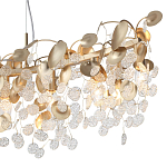 Люстра линейная с подвесками в форме монеток и золотистыми круглыми элементами из металла в виде лепестков FAIRYTREE Light варинант исполнения - 5 | Loft Concept в Москве