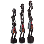 Комплект из трёх деревянных статуэток в виде аборигенов Three Aborigines Figurines варинант исполнения - 1 | Loft Concept в Москве