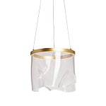 Подвесной светильник цилиндрической формы с прозрачным волнистым плафоном Wave Line варинант исполнения - 1 | Loft Concept в Москве