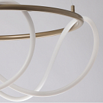 Люстра подвесная круглая золотого цвета с белыми изогнутыми световыми линиями Luke Lampco Tracer Lamp варинант исполнения - 4 | Loft Concept в Москве