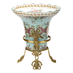 Ваза из голубого фарфора с рисунком птиц и цветов и декоративными элементами Blue Garden варинант исполнения - 2 | Loft Concept в Москве