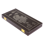 Подарочные нарды из натурального камня с гравировкой Backgammon from Stone варинант исполнения - 5 | Loft Concept в Москве