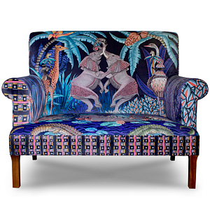 Диван Ardmore Design Sabie Sofa in Tanzanite Синий Тропический Орнамент