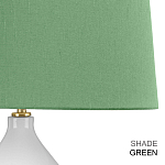 Настольная лампа с белым фигурным основанием на латунном основании и зеленым тканевым конусным абажуром Elstead Lighting варинант исполнения - 6 | Loft Concept в Москве