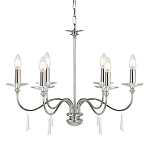 Люстра цвета никель с прозрачными стеклянными подвесками в форме капель Elstead Lighting варинант исполнения - 1 | Loft Concept в Москве