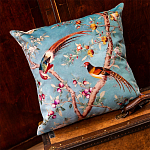 Подушка декоративная с изображением птиц в саду Chinoiserie Birds in the Peach Orchard Cushion варинант исполнения - 2 | Loft Concept в Москве