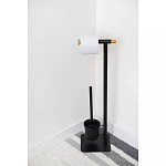 Держатель для туалетной бумаги с подвесным ершиком Black Bathroom Accessory варинант исполнения - 5 | Loft Concept в Москве