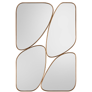 Зеркало в ассиметричной раме золотистого цвета Chaotic