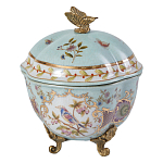 Шкатулка голубого цвета с цветочными орнаментами Blue Garden варинант исполнения - 1 | Loft Concept в Москве