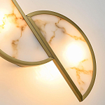 Бра с двумя полукруглыми плафонами из искусственного алебастра в бронзовой оправе Marbella варинант исполнения - 4 | Loft Concept в Москве