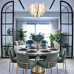 Люстра с многослойным эффектом из овальных элементов из непрозрачного стекла Conformation варинант исполнения - 3 | Loft Concept в Москве