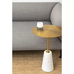 Кофейный столик с круглой столешницей на белом мраморном основании Original Foundation варинант исполнения - 1 | Loft Concept в Москве