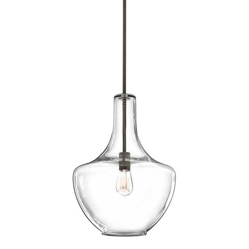 Подвесной светильник прозрачный стеклянный органической формы Kichler Бронза Прозрачное Стекло в Москве | Loft Concept 