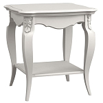 Стол журнальный белый из массива бука с полкой в стиле прованс White Provence варинант исполнения - 2 | Loft Concept в Москве