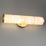 Бра с цилиндрическим плафоном из белого алебастра на круглом основании Латунь Cryptocrystalline Stone варинант исполнения - 2 | Loft Concept в Москве