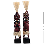 Комплект из 2-х деревянных статуэток Asmat Straw Headdress Statuettes Red варинант исполнения - 4 | Loft Concept в Москве