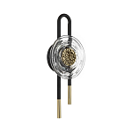 Бра черного цвета с круглым прозрачным стеклянным плафоном Virelia  варинант исполнения - 1 | Loft Concept в Москве