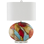 Настольная лампа разноцветная с овальным тканевым абажуром Abstraction варинант исполнения - 4 | Loft Concept в Москве