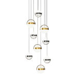 Люстра каскадная с 9-ю подвесами бронза и никель Peggy Futura lamp варинант исполнения - 1 | Loft Concept в Москве