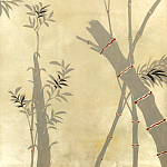 Обои ручная роспись Bamboo Dark Lacquer on Deep Rich Gold gilded tea paper варинант исполнения - 2 | Loft Concept в Москве