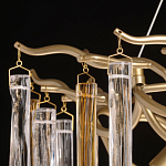 Люстра подвесная золотого цвета с разветвленными ветвями и прозрачными стеклянными подвесками Droplet Chandelier варинант исполнения - 10 | Loft Concept в Москве