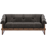 Трехместный диван Duncan винтажная черная кожа варинант исполнения - 1 | Loft Concept в Москве