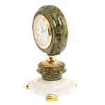Часы настольные бронзовые из натуральных камней Мрамор и Змеевик Stone Clock варинант исполнения - 11 | Loft Concept в Москве