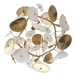 Люстра с белыми и золотистыми цветами Dahlia Flowers Lamp варинант исполнения - 4 | Loft Concept в Москве