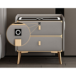 Умная прикроватная тумбочка c зарядкой для телефона Nightstand Smart варинант исполнения - 1 | Loft Concept в Москве