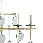 Люстра линейная с круглыми прозрачными подвесками  Horizontal Rectangular Chandelier варинант исполнения - 1 | Loft Concept в Москве