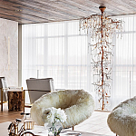 Люстра большая с прозрачными подвесками в форме капель Droplet Chandelier варинант исполнения - 1 | Loft Concept в Москве