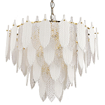 Люстра с декором из рельефного стекла в виде перьев Abelia Feather Chandelier 12 варинант исполнения - 1 | Loft Concept в Москве