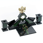 Настольный письменный набор из нефрита Герб России Dignity варинант исполнения - 2 | Loft Concept в Москве