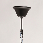 Люстра круглая из матового черного металла с подвесками из прозрачных стеклянных трубок Noir Tubes варинант исполнения - 11 | Loft Concept в Москве