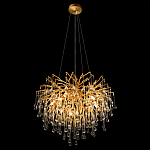 Люстра подвесная с прозрачными стеклянными подвесками в форме капель Диаметр 60 см Droplet Chandelier варинант исполнения - 5 | Loft Concept в Москве