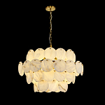 Люстра четырехъярусная с подвесками в форме дисков Cryptocrystalline Stone варинант исполнения - 4 | Loft Concept в Москве