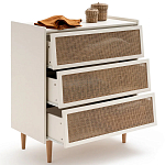Комод с 3-мя ящиками из ротанга Blais Cream Wicker Furniture варинант исполнения - 4 | Loft Concept в Москве