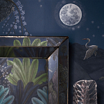 Обои ручная роспись Phuljhari Original colourway on Empire Blue dyed silk варинант исполнения - 2 | Loft Concept в Москве