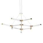 Люстра с геометрической конструкцией из вытянутых цилиндрических плафонов Hex Scaffold  варинант исполнения - 1 | Loft Concept в Москве