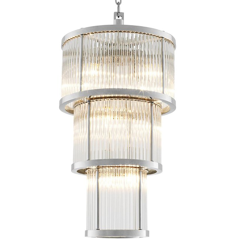 Люстра Chandelier Avery Nickel Никель Прозрачное Стекло в Москве | Loft Concept 