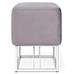 Пуф квадратный фиолетовый велюр на белом металлическом основании Celeste Purple варинант исполнения - 2 | Loft Concept в Москве