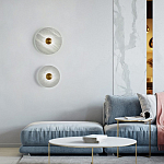 Бра в форме диска из натурального камня с декоративным центральным элеменом Cryptocrystalline Stone варинант исполнения - 1 | Loft Concept в Москве