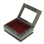 Шкатулка с зеркалом из натурального камня змеевик Stone Casket варинант исполнения - 4 | Loft Concept в Москве