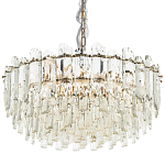 Круглая многоярусная люстра с хрустальным декором Cascade Waterfall Crystal Chandelier 12 варинант исполнения - 1 | Loft Concept в Москве